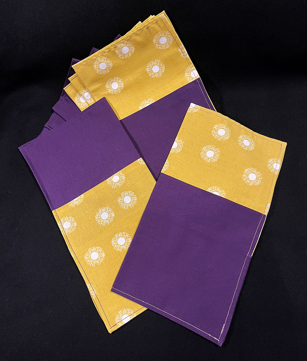 Napkins: Purple & Gold
